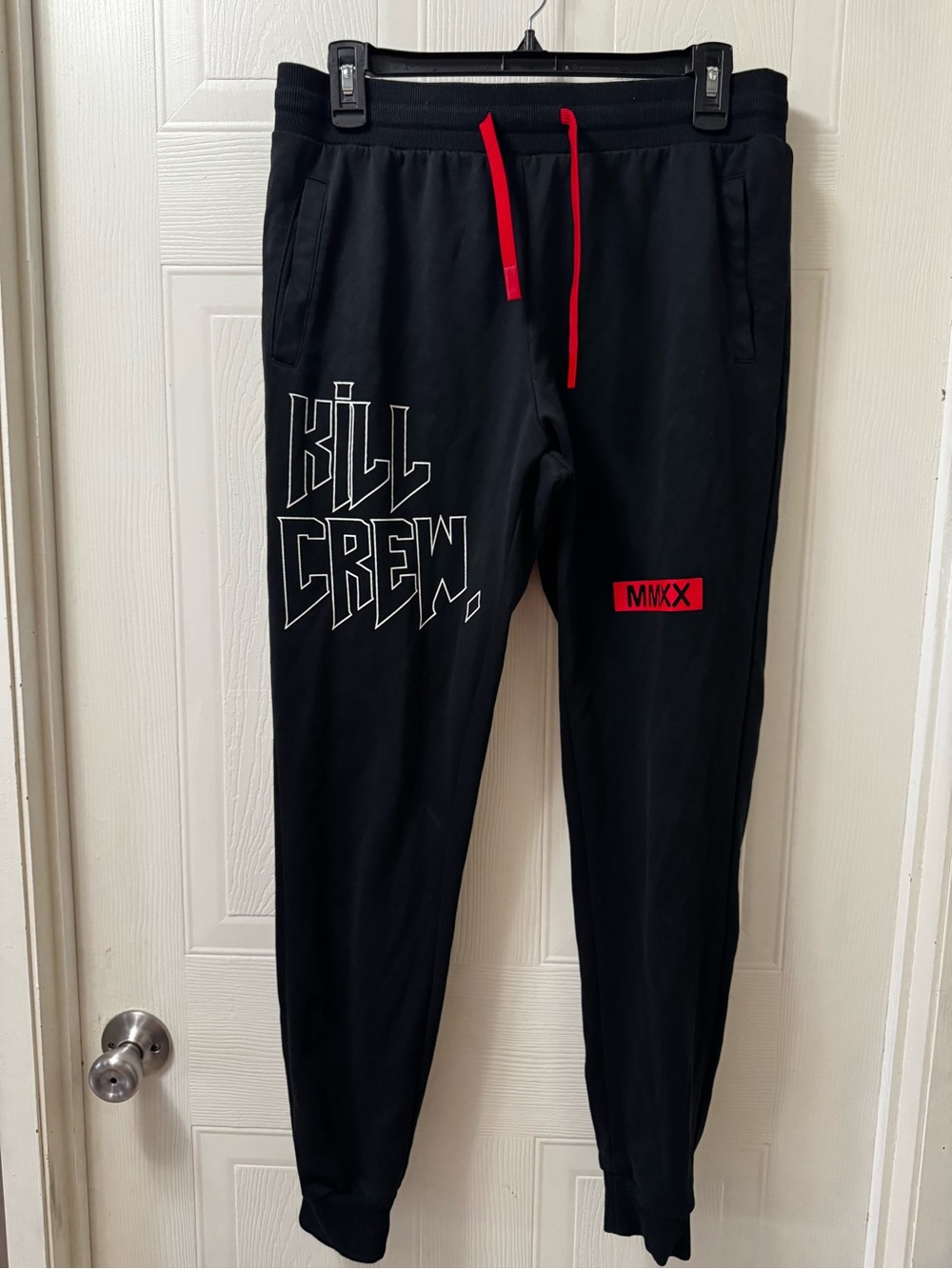 Kill Crew Black Joggers with Red Drawcord